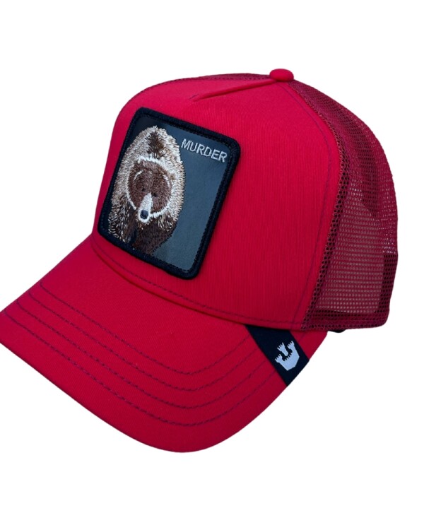 Gorra Goorin Bros Trucker Baseball - The Murder Bear Rojo