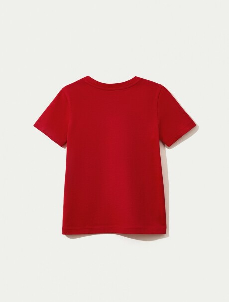 CAMISETA INFANTIL CON ESTAMPA ROJO