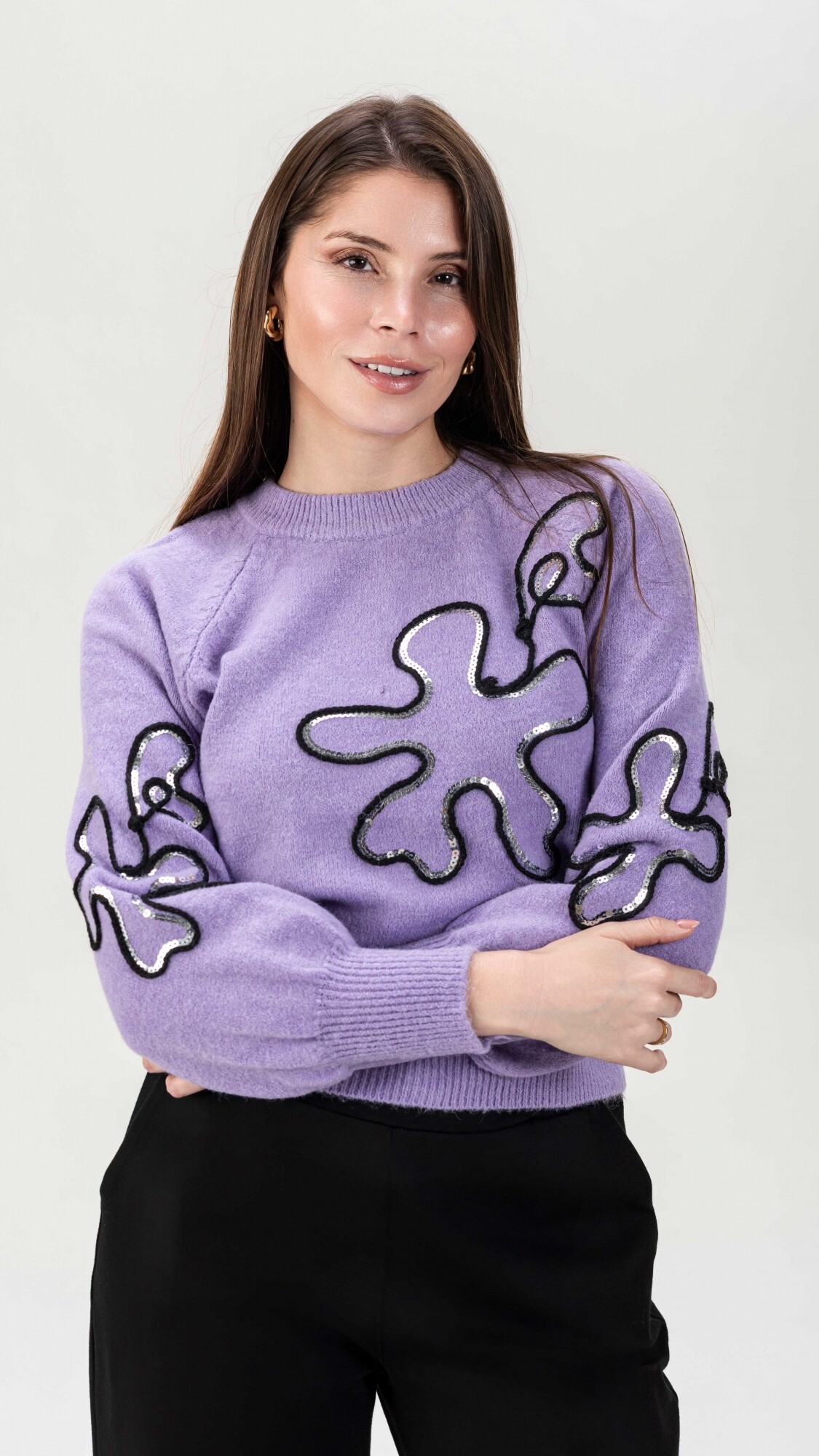 Sweater Flor Violeta