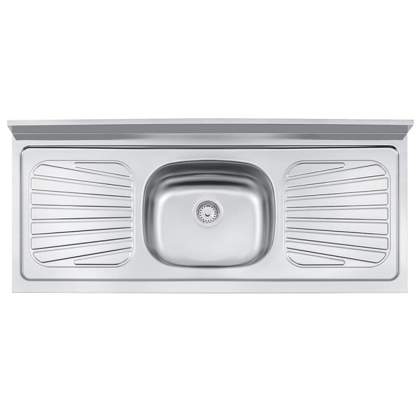 MESADA CON PILETA CENTRAL SIMPLE ACERO INOXIDABLE 201 120x55 CM TRAMONTINA Mesada Con Pileta Central Simple Acero Inoxidable 201 120x55 Cm Tramontina