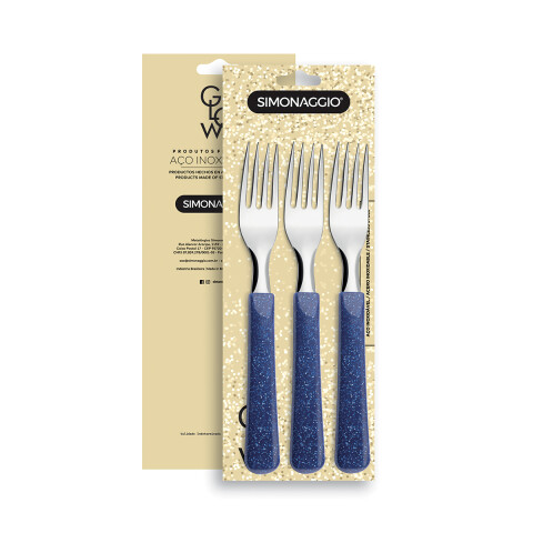 Set X3 Tenedores Glow de Simonaggio AZUL