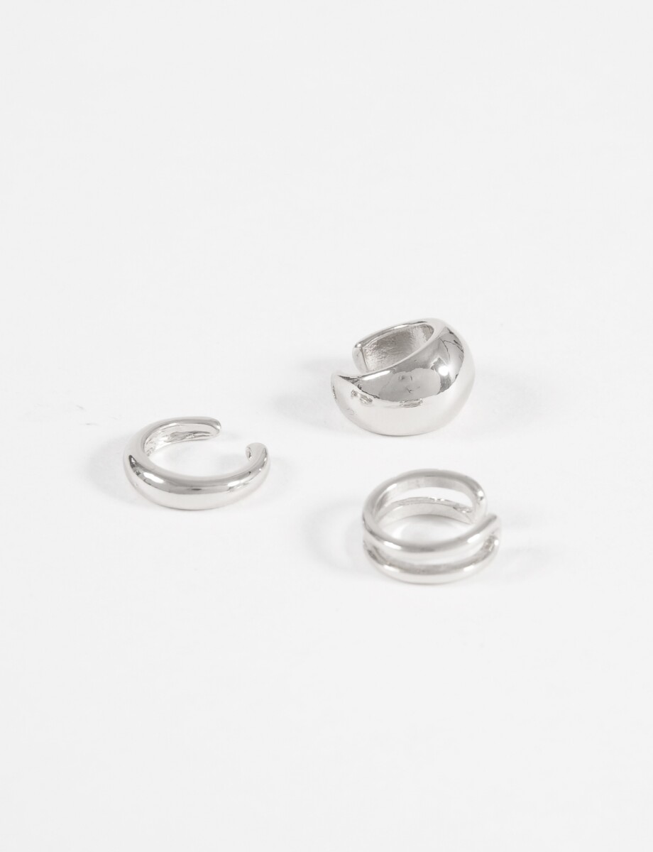 Set earcuff triple bold - plateado 