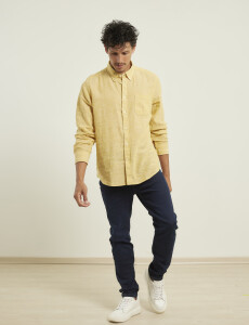 011665 CAMISA DE LINO HARRINGTON LABEL Amarillo