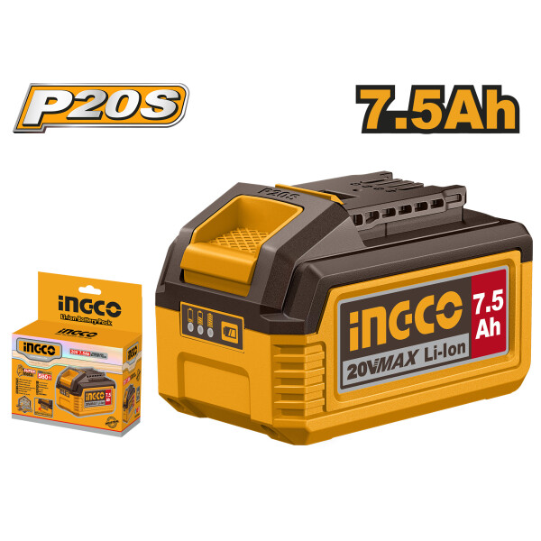 BATERIA LITIO 7.5 AH 20 VOLT INGCO FBLI2075 BATERIA LITIO 7.5 AH 20 VOLT INGCO FBLI2075