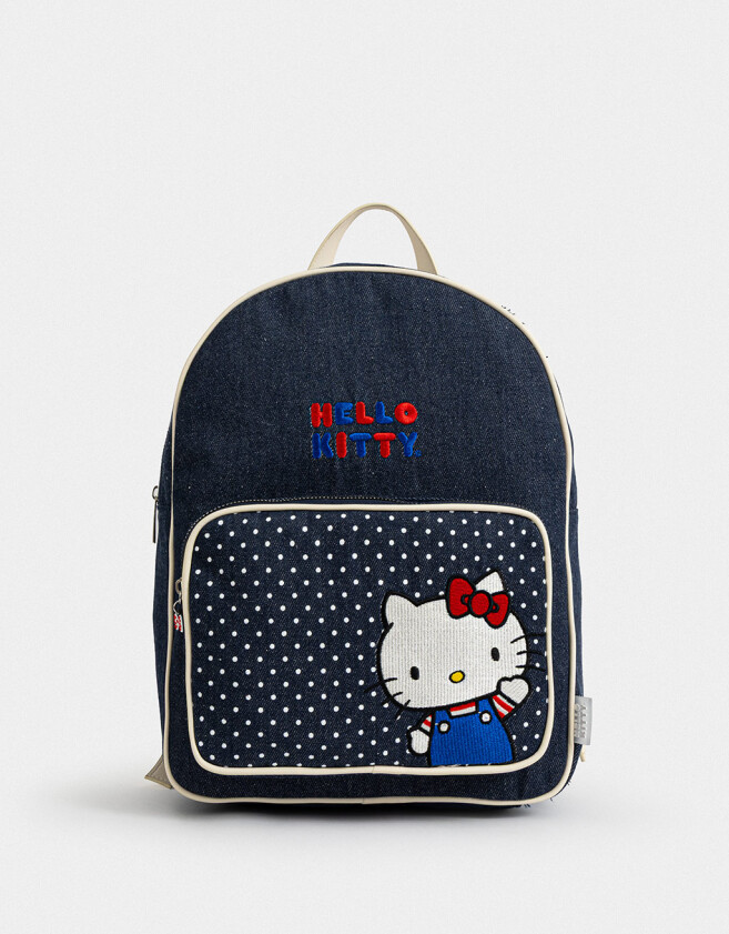 Mochilas Urbanas Mochila Denim "hello Kitty" - Azul Gastado