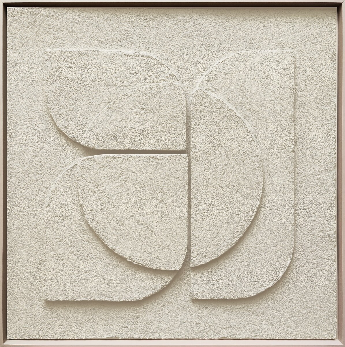 CUADRO TEXTURED CANVAS ABSTRACTO OFF WHITE MARCO MADERA 