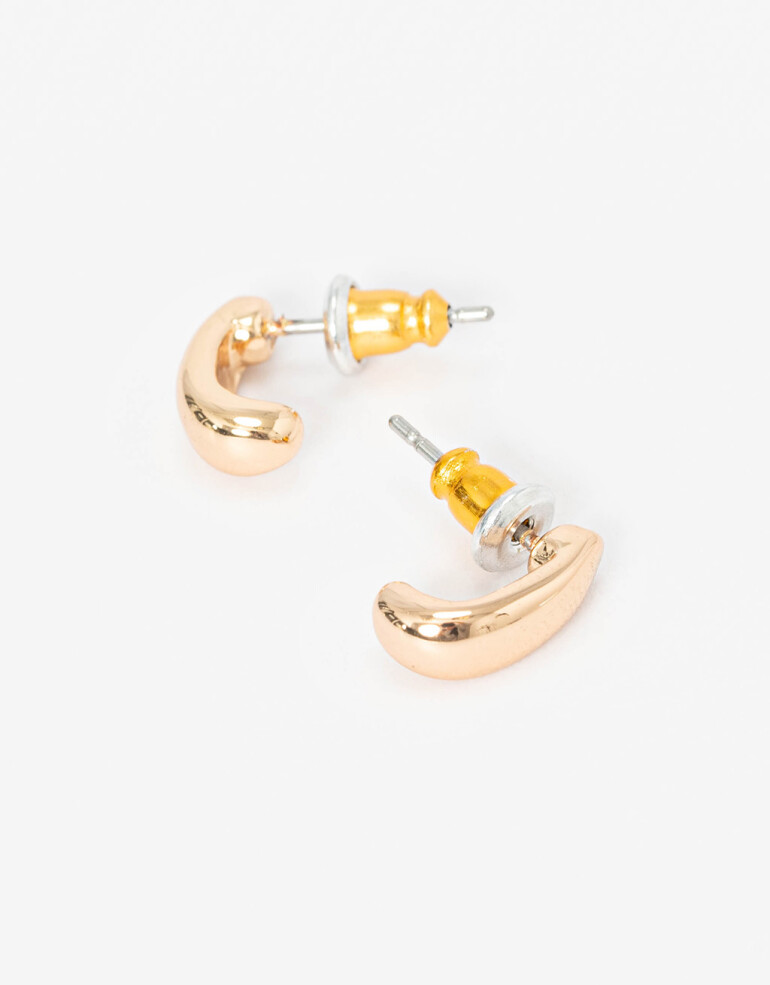 Aros Pasantes Metal Aros Pasantes De Metal De La Línea Stay Golden. - Dorado