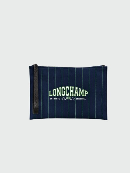 Longchamp -Sobre plano de lona de algódón, ESSENTIAL Azul