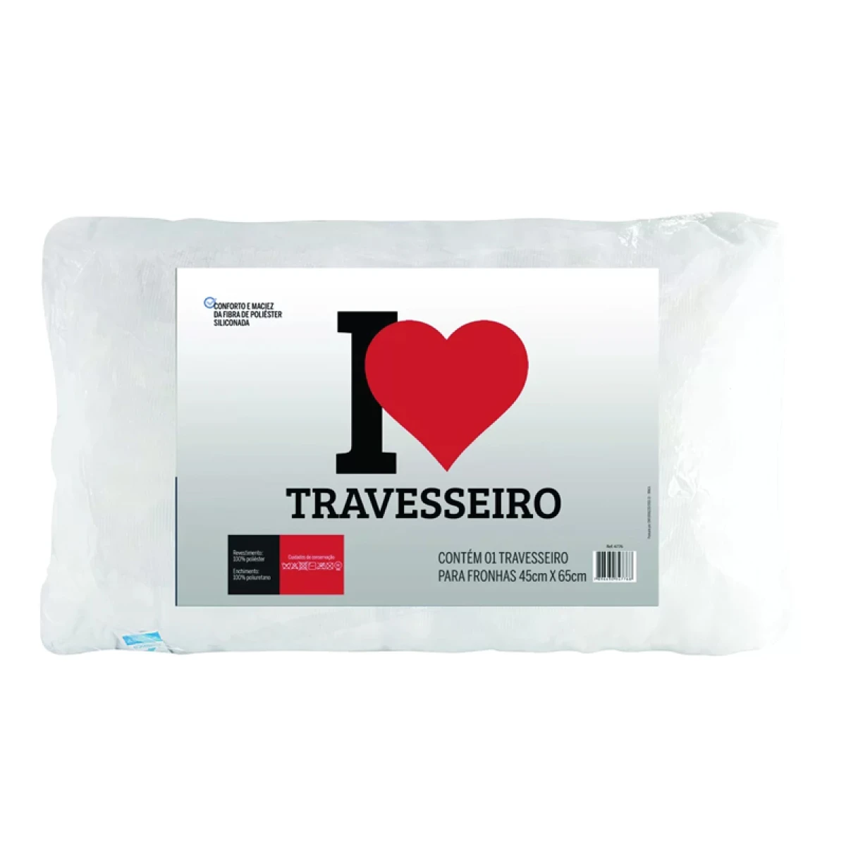 Almohada I love Fibrasca Blanca 45 x 65 cm 100% poliéster 