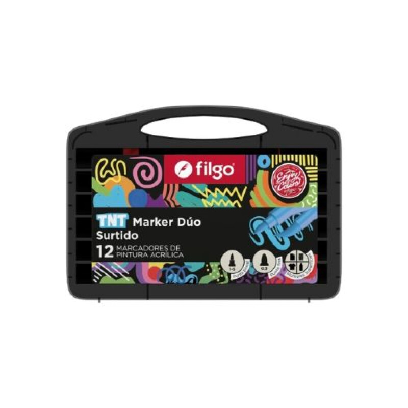 Filgo Marcador Tnt Duo Market - Estuche Plástico 12 surtidos Filgo Marcador Tnt Duo Market - Estuche Plástico 12 Surtidos