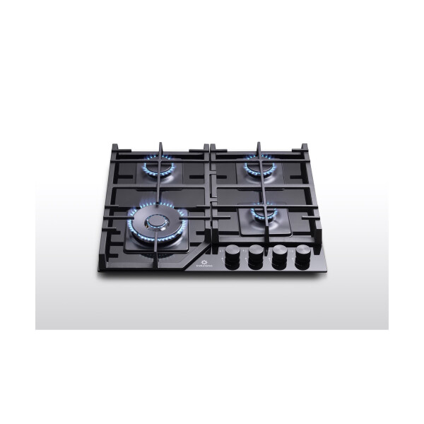Anafe a Gas Indurama 4 Hornallas Vidrio Black