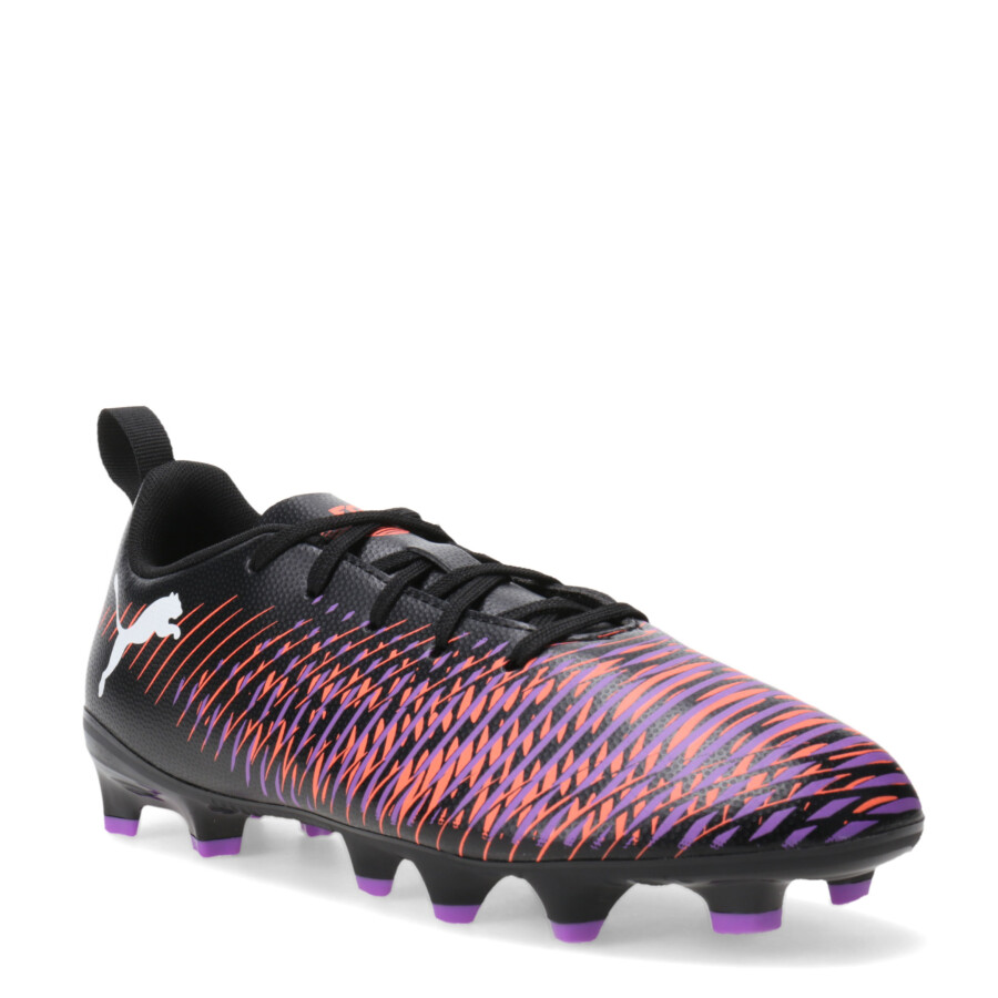 Championes de Fútbol 11 Infantiles Puma Future 8 Play FG/AG Negro - Anaranjado - Violeta