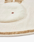 Alfombra redonda Yanil de lana y algodón beige de conejito Ø 100 cm