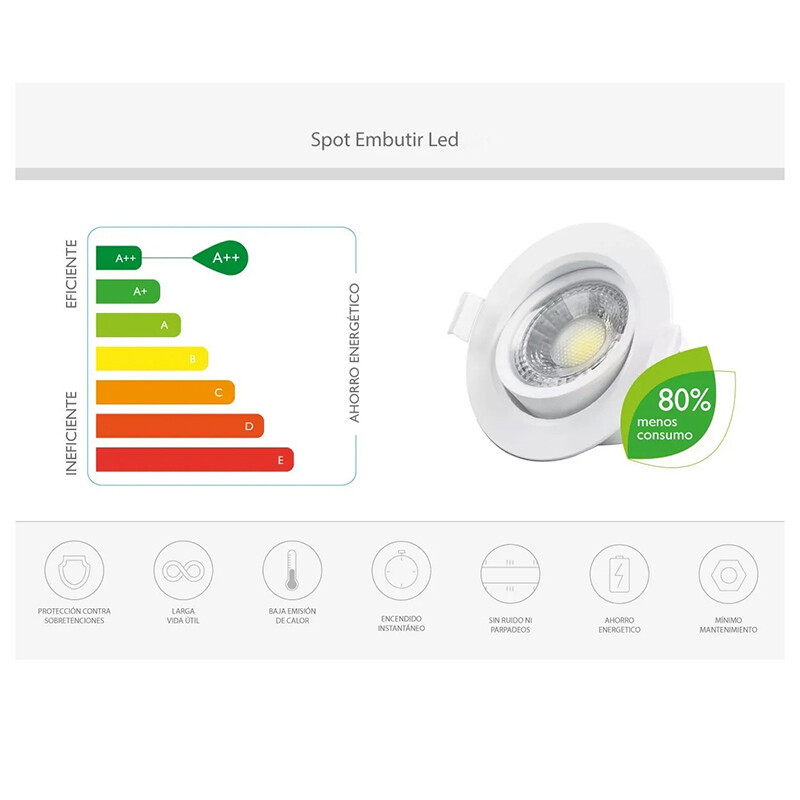 LLDN385 Downlight LED Neptuno 5W Luz Cálida