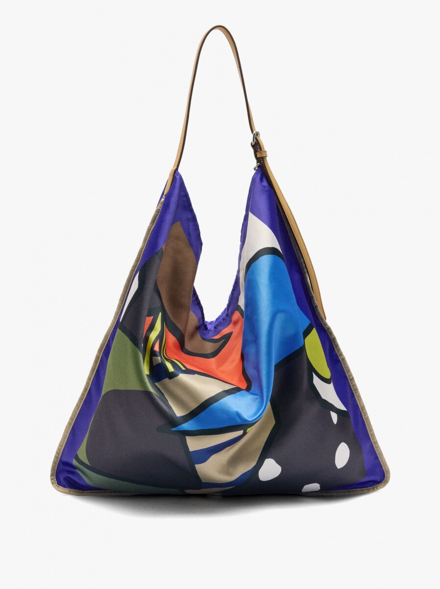 Bolso De Hombro Estampado De Nylon - multicolor 