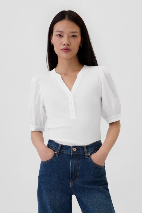 Remera Con Botones Mujer White000