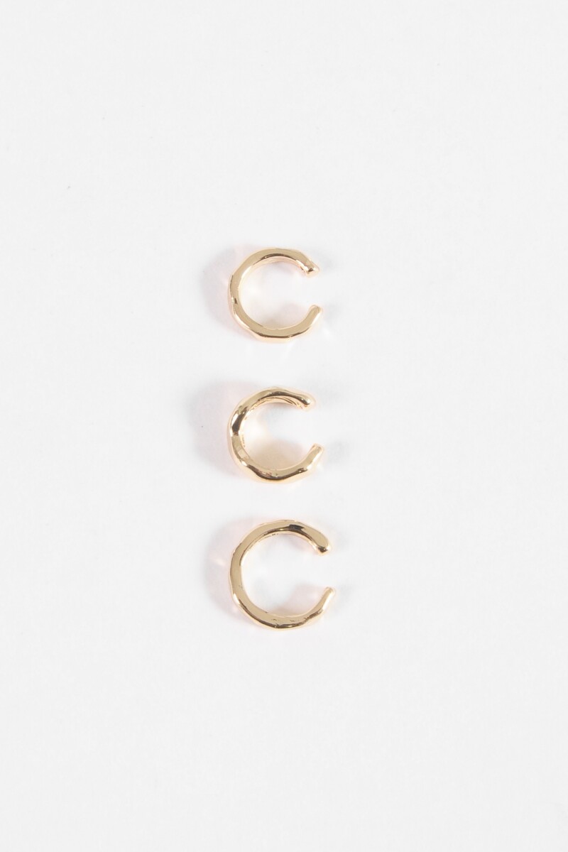 Set de tres earcuff texture dorado
