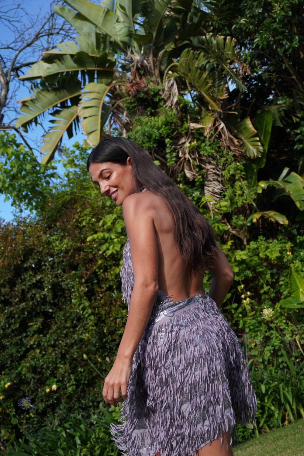 Mini Fringes Dress Lila