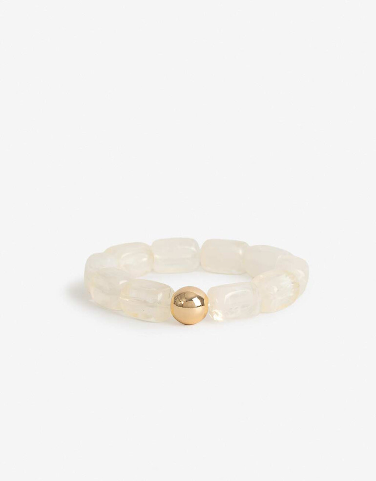 Pulseras Elásticas Acrilico Pulsera Elástica Resina - Dorado