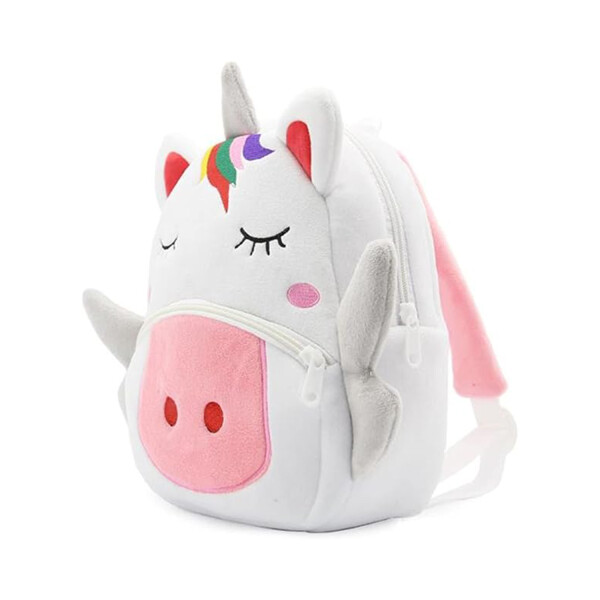 Mochila Infantil Animales De Peluche Niños Escuela 3d Variante Color Unicornio Rosa