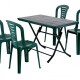 Combo: Juego Patio Pvc Marrón 4 Sillas + Mesa Plegable Combo: Juego Patio Pvc Marrón 4 Sillas + Mesa Plegable