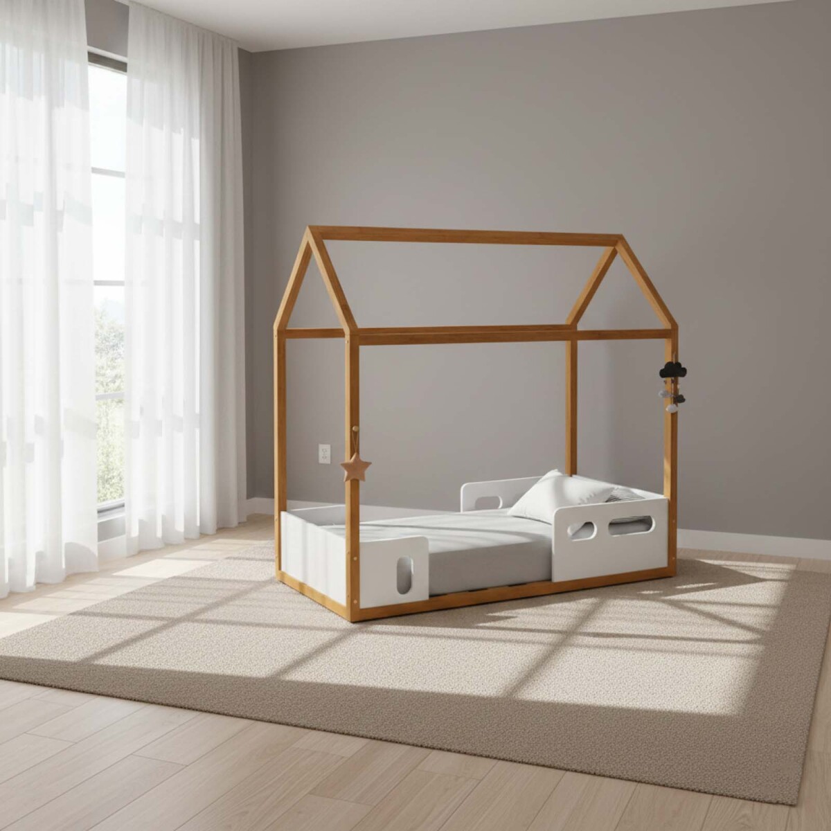 MINI CAMA CASITA - MDF BLANCO FLOW/TUTTO 