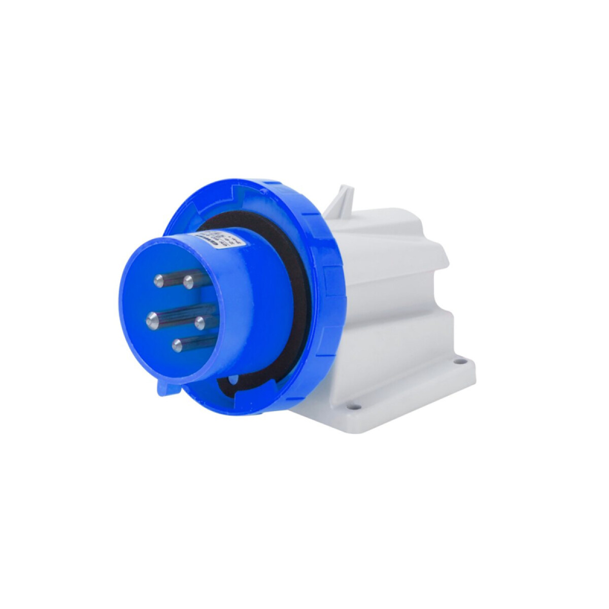 Ficha con base industrial 2P+T 16A 6HS 220V azul IP67 - GG0426 