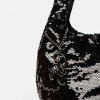 Cartera al hombro Poolside en paillette metalizado Negro