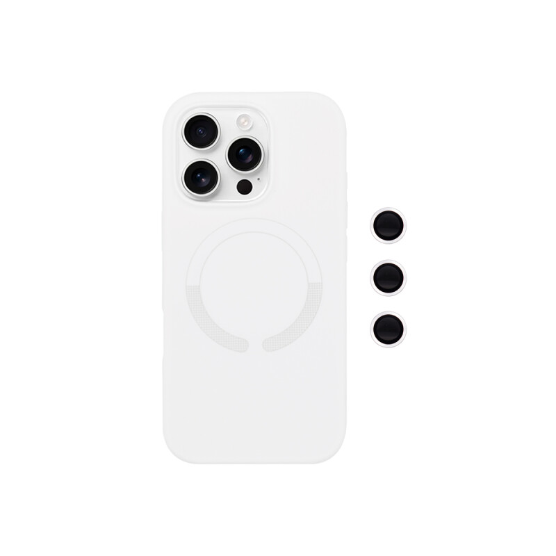 Protector para iPhone 16 Pro MagSafe protector cámara blanco Protector Para Iphone 16 Pro Magsafe Protector Cámara Blanco