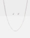Bijouterie Set Strass Set De Collar Y Aros Pasantes - Plateado Rodio