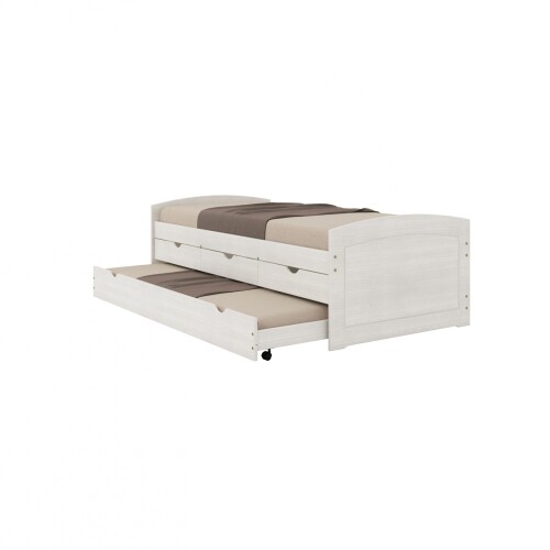 Cama Marinera Madera Maciza Con Cajones - Ulli BlANCO