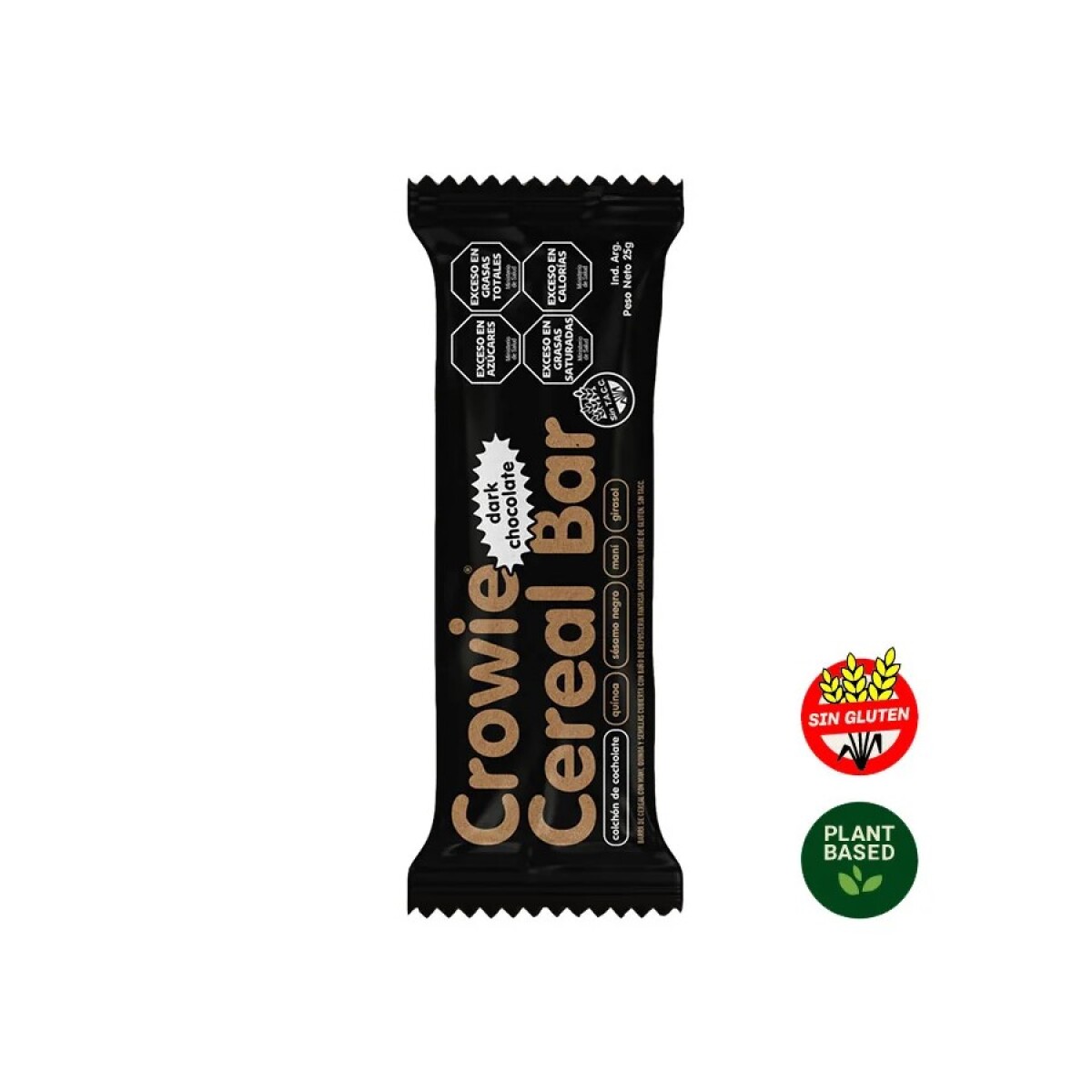 Mini Barra de Cereal Crowie CR002 sin Gluten 25GR - DARK-CHOCOLATE 