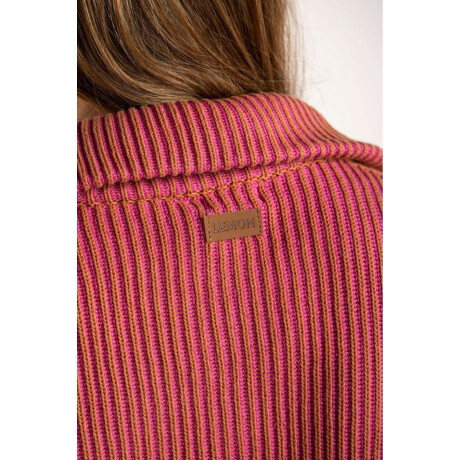 Campera Tejida Algodon Rosa/mocha
