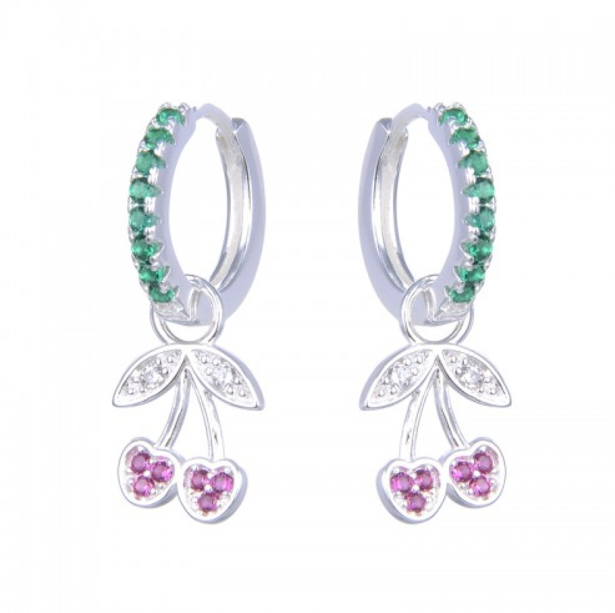 Par de aros de plata 925 con circonias. 