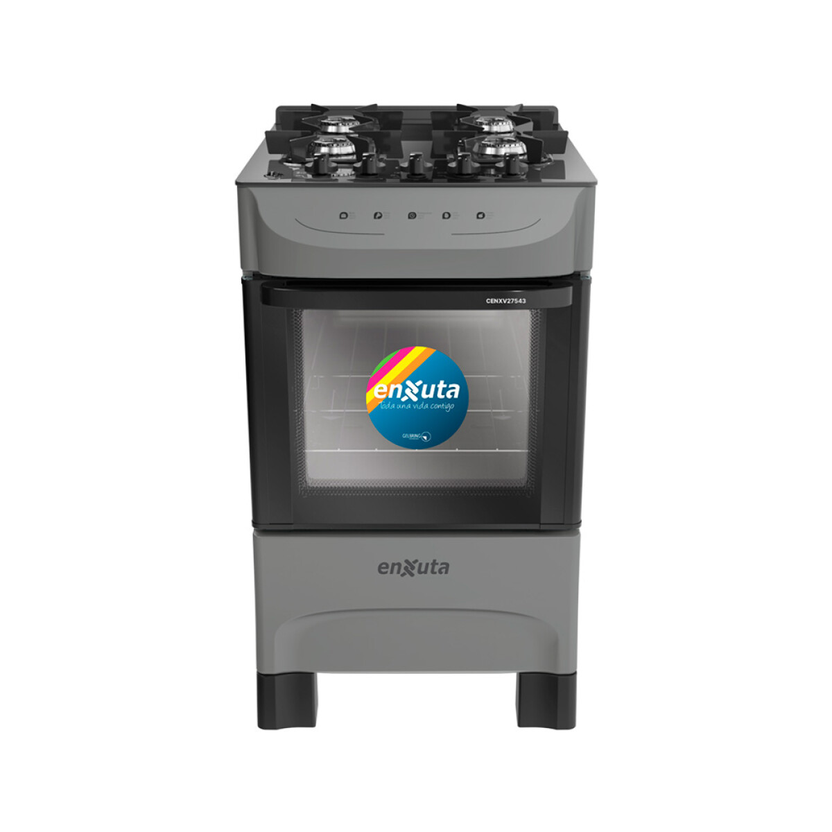 Cocina Mesada Vid 4 Hornallas Color Gris 