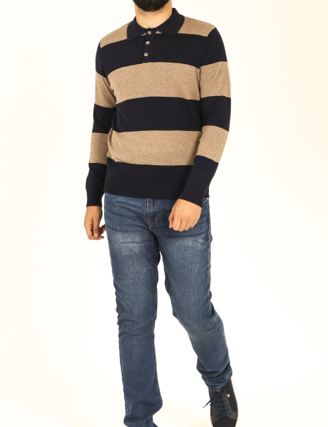 470997 SWEATER HARRY Azul Oscuro / Beige