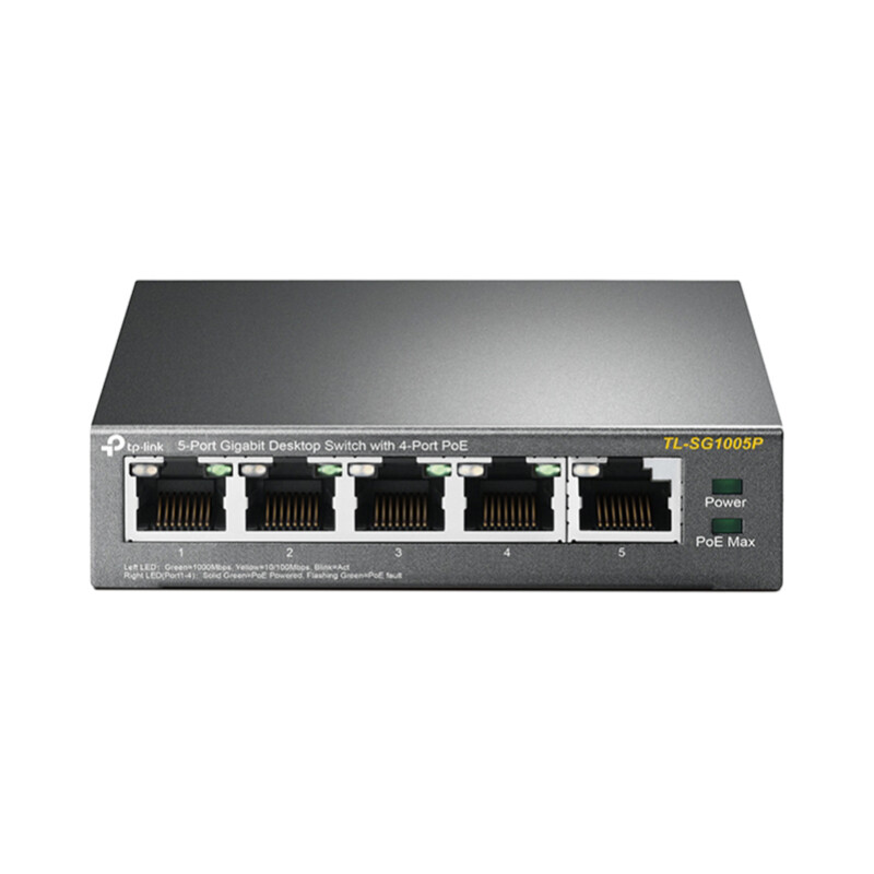 Switch TP-Link SG1005P 10 100 1000 Mbps 5 Puertos 4 PoE Switch TP-Link SG1005P 10 100 1000 Mbps 5 Puertos 4 PoE