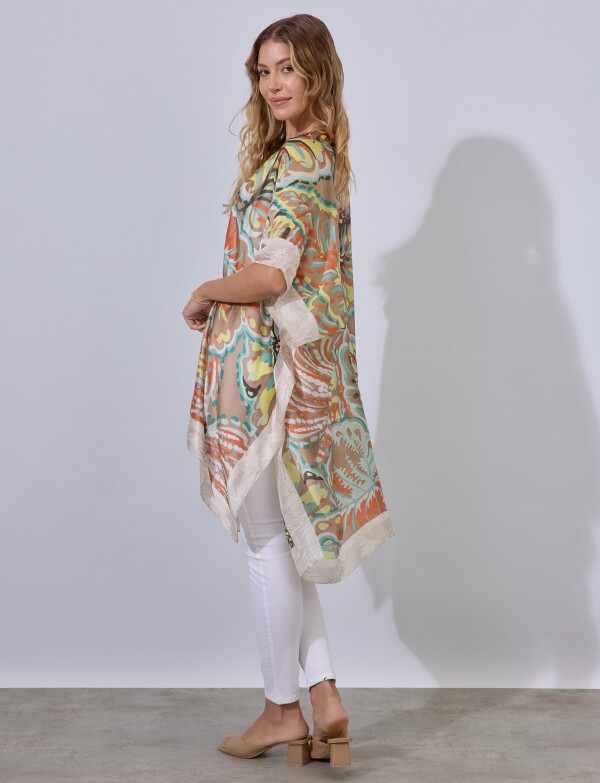 Kimono Printed MULTI/TOSTADO