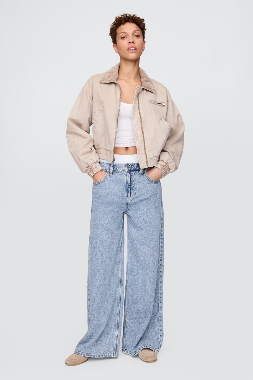 Jean Baggy Boxer Tiro Medio Mujer Light Wash
