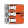 CONECTOR/EMPALME RAPIDO WAGO 221/413 - 0,5 A 4MM2 - 3 CONEX CONECTOR/EMPALME RAPIDO WAGO 221/413 - 0,5 A 4MM2 - 3 CONEX