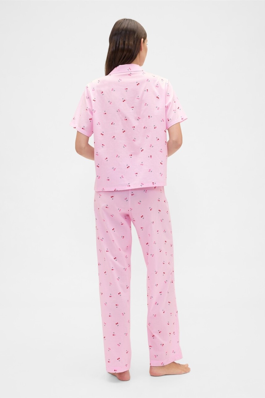 Pijama Pantalón Poplin Mujer Cherry Print