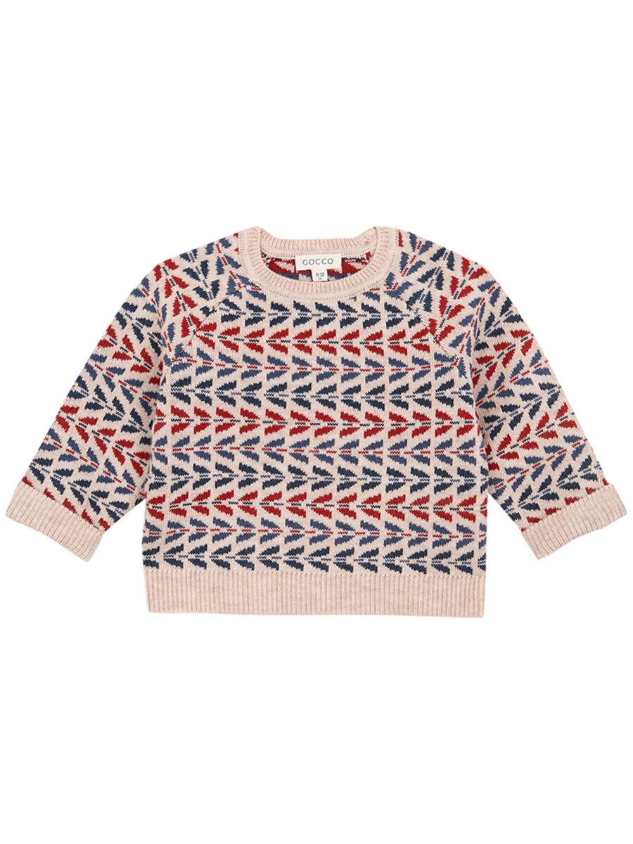 Jsersey De Jaquard Con Lana Rojo