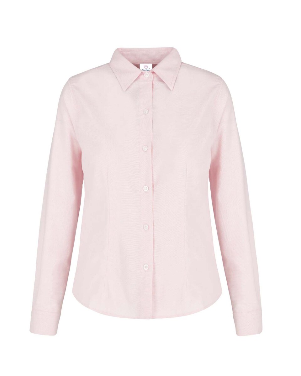 Camisa oxford manga larga dama - Rosa 