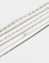 Pulseras Flexibles Sets Multi Cadenas Set De Pulseras Con Strass - Plateado