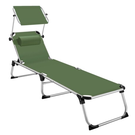 Catre Silla plegable con toldo y almohada Verde