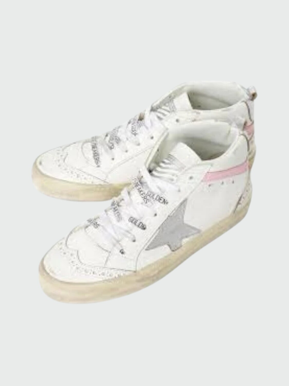 Golden Goose-Botines de cuero, Mid Star Blanco
