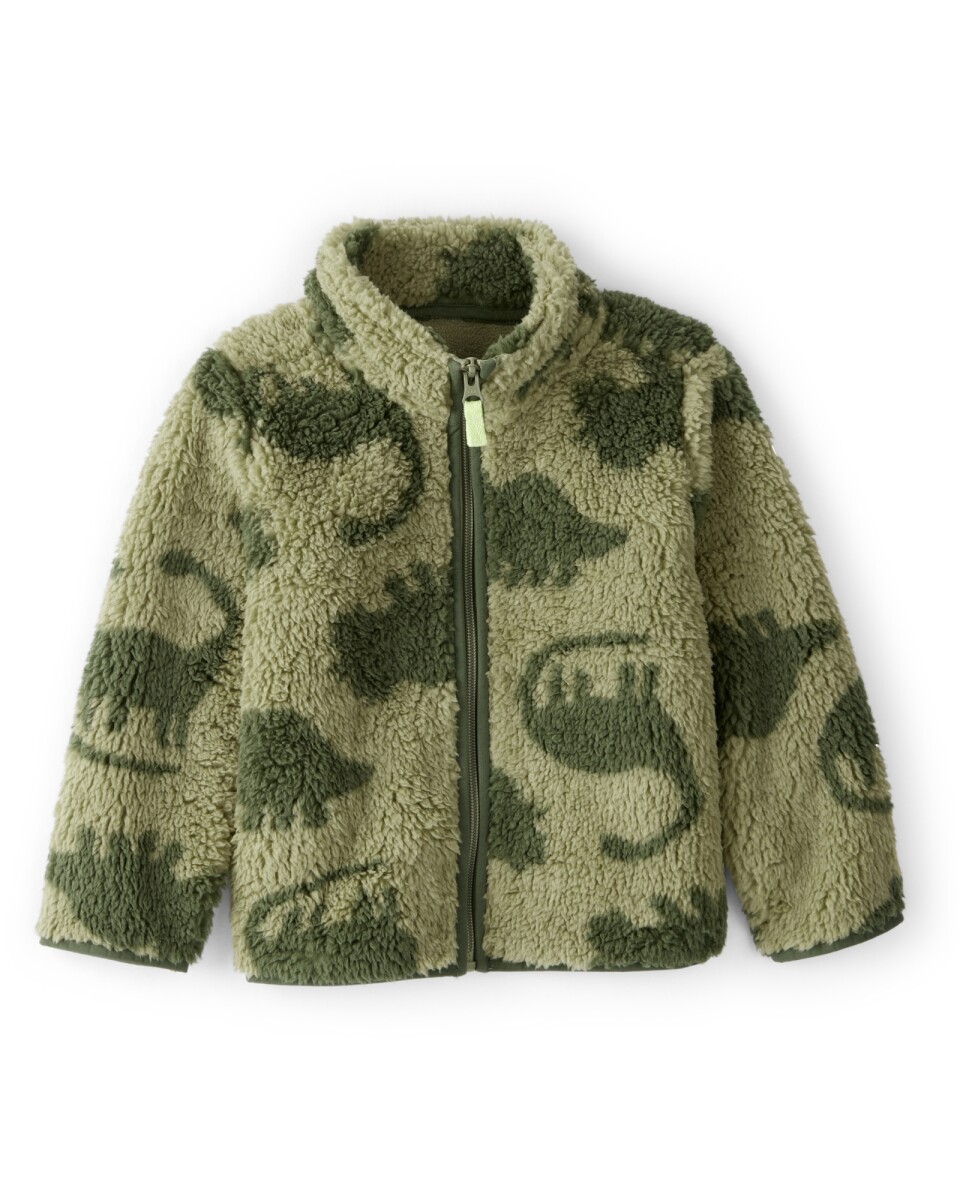 Campera de sherpa, diseño dinosaurios 
