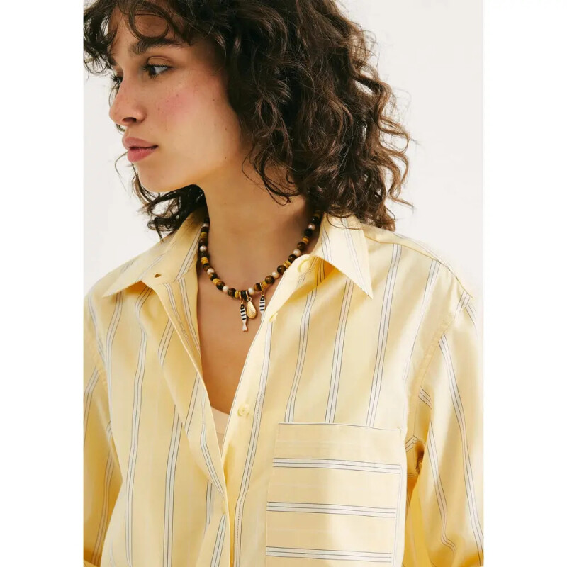 CAMISA FEM AMARELO CLARO
