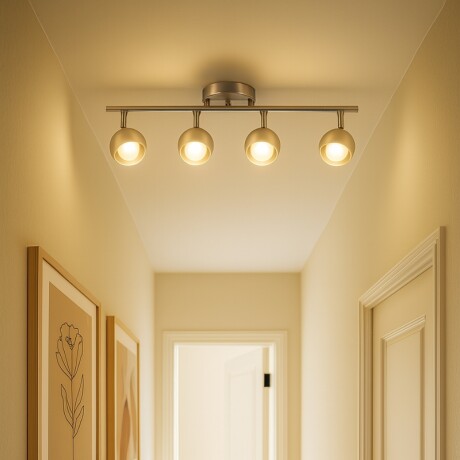 LUMINARIA GINA X4 Luminaria de Adosar Gina Cuadruple Orientable Plateado