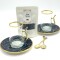 Set de té para dos personas vip cerámica Negro mármol